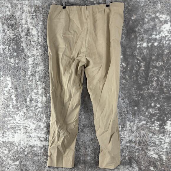 J Jill Size 16 Tall Stretch Cotton Blend Flat Front Pants Beige Zipper Pull On - Picture 4 of 12